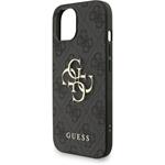 Guess PU 4G Metal Logo Strap kryt pre iPhone 15, čierny