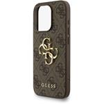 Guess PU 4G Metal Logo Strap kryt pre iPhone 15 Pro, hnedý