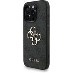 Guess PU 4G Metal Logo Strap kryt pre iPhone 15 Pro Max, čierny