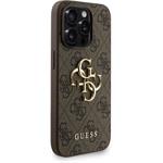 Guess PU 4G Metal Logo Strap kryt pre iPhone 15 Pro Max, hnedý