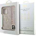 Guess PU 4G Metal Logo Strap kryt pre iPhone 15 Pro Max, ružový