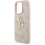 Guess PU 4G Metal Logo Strap kryt pre iPhone 15 Pro, ružový