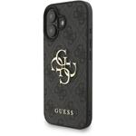 Guess PU 4G Metal Logo Strap kryt pre iPhone 16, čierny