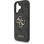 Guess PU 4G Metal Logo Strap kryt pre iPhone 16, čierny