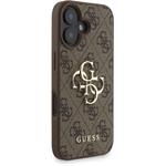 Guess PU 4G Metal Logo Strap kryt pre iPhone 16, hnedý