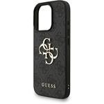 Guess PU 4G Metal Logo Strap kryt pre iPhone 16 Pro, čierny