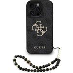 Guess PU 4G Metal Logo Strap kryt pre iPhone 16 Pro, čierny