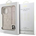 Guess PU 4G Metal Logo Strap kryt pre iPhone 16 Pro Max, ružový