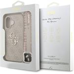 Guess PU 4G Metal Logo Strap kryt pre iPhone 16, ružový