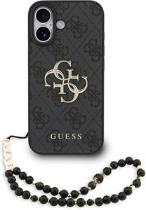 Guess PU 4G Metal Logo Strap kryt pre iPhone 17, čierny