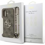 Guess PU 4G Metal Logo Strap kryt pre iPhone 17, hnedý