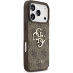Guess PU 4G Metal Logo Strap kryt pre iPhone 17 Pro, hnedý