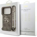 Guess PU 4G Metal Logo Strap kryt pre iPhone 17 Pro, hnedý