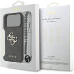 Guess PU 4G Metal Logo Strap kryt pre iPhone 17 Pro Max, čierny