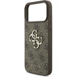 Guess PU 4G Metal Logo Strap kryt pre iPhone 17 Pro Max, hnedý