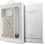 Guess PU 4G Metal Logo Strap kryt pre iPhone 17 Pro Max, ružový