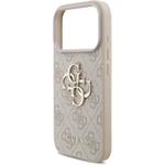 Guess PU 4G Metal Logo Strap kryt pre iPhone 17 Pro, ružový