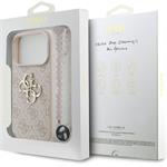 Guess PU 4G Metal Logo Strap kryt pre iPhone 17 Pro, ružový