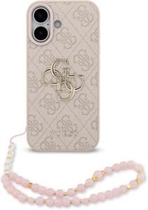 Guess PU 4G Metal Logo Strap kryt pre iPhone 17, ružový