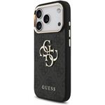 Guess PU 4G Metal Logo Strap kryt pre iPhone 18 Pro, čierny