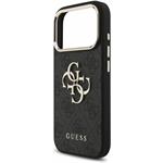 Guess PU 4G Metal Logo Strap kryt pre iPhone 18 Pro, čierny