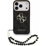 Guess PU 4G Metal Logo Strap kryt pre iPhone 18 Pro, čierny