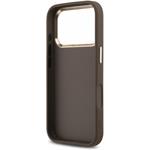 Guess PU 4G Metal Logo Strap kryt pre iPhone 18 Pro, hnedý