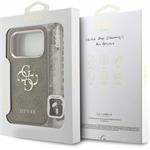 Guess PU 4G Metal Logo Strap kryt pre iPhone 18 Pro, hnedý