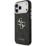 Guess PU 4G Metal Logo Strap kryt pre iPhone 18 Pro Max, čierny