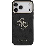 Guess PU 4G Metal Logo Strap kryt pre iPhone 18 Pro Max, čierny