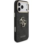 Guess PU 4G Metal Logo Strap kryt pre iPhone 18 Pro Max, čierny