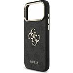 Guess PU 4G Metal Logo Strap kryt pre iPhone 18 Pro Max, čierny