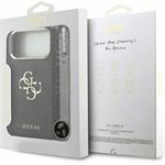Guess PU 4G Metal Logo Strap kryt pre iPhone 18 Pro Max, čierny