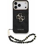 Guess PU 4G Metal Logo Strap kryt pre iPhone 18 Pro Max, čierny