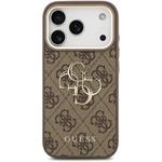Guess PU 4G Metal Logo Strap kryt pre iPhone 18 Pro Max, hnedý