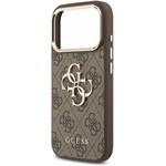 Guess PU 4G Metal Logo Strap kryt pre iPhone 18 Pro Max, hnedý
