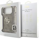 Guess PU 4G Metal Logo Strap kryt pre iPhone 18 Pro Max, hnedý