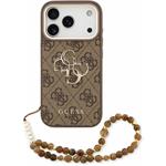 Guess PU 4G Metal Logo Strap kryt pre iPhone 18 Pro Max, hnedý