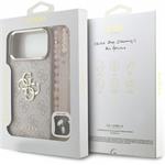 Guess PU 4G Metal Logo Strap kryt pre iPhone 18 Pro Max, ružový