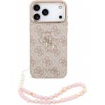 Guess PU 4G Metal Logo Strap kryt pre iPhone 18 Pro Max, ružový