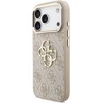 Guess PU 4G Metal Logo Strap kryt pre iPhone 18 Pro, ružový
