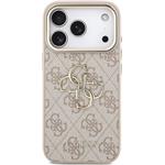 Guess PU 4G Metal Logo Strap kryt pre iPhone 18 Pro, ružový