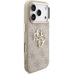 Guess PU 4G Metal Logo Strap kryt pre iPhone 18 Pro, ružový