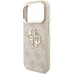 Guess PU 4G Metal Logo Strap kryt pre iPhone 18 Pro, ružový