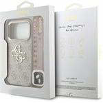 Guess PU 4G Metal Logo Strap kryt pre iPhone 18 Pro, ružový