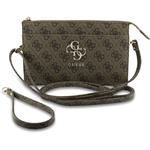 Guess PU 4G Metal Logo taška na telefón, hnedá