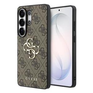 Guess PU 4G Metal Logo Zadní Kryt pro Samsung Galaxy S26 Ultra Brown