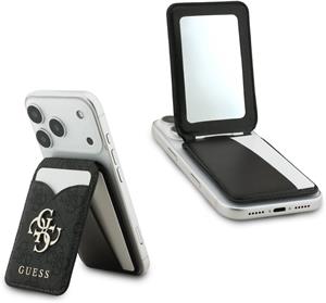 Guess PU 4G Mirror MagSafe Cardslot peňaženka so stojanom, čierna