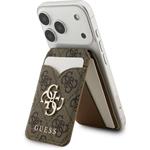 Guess PU 4G Mirror MagSafe Cardslot peňaženka so stojanom, hnedá