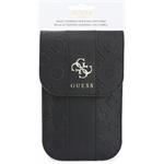 Guess PU 4G Peony Stripe Metal Logo, taška na telefón, čierna